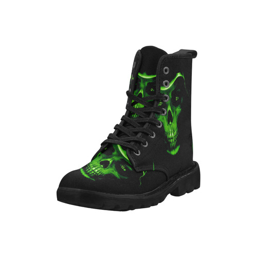 glowing fantasy Death mask green by FeelGood Martin Boots for Men (Black) (Model 1203H)