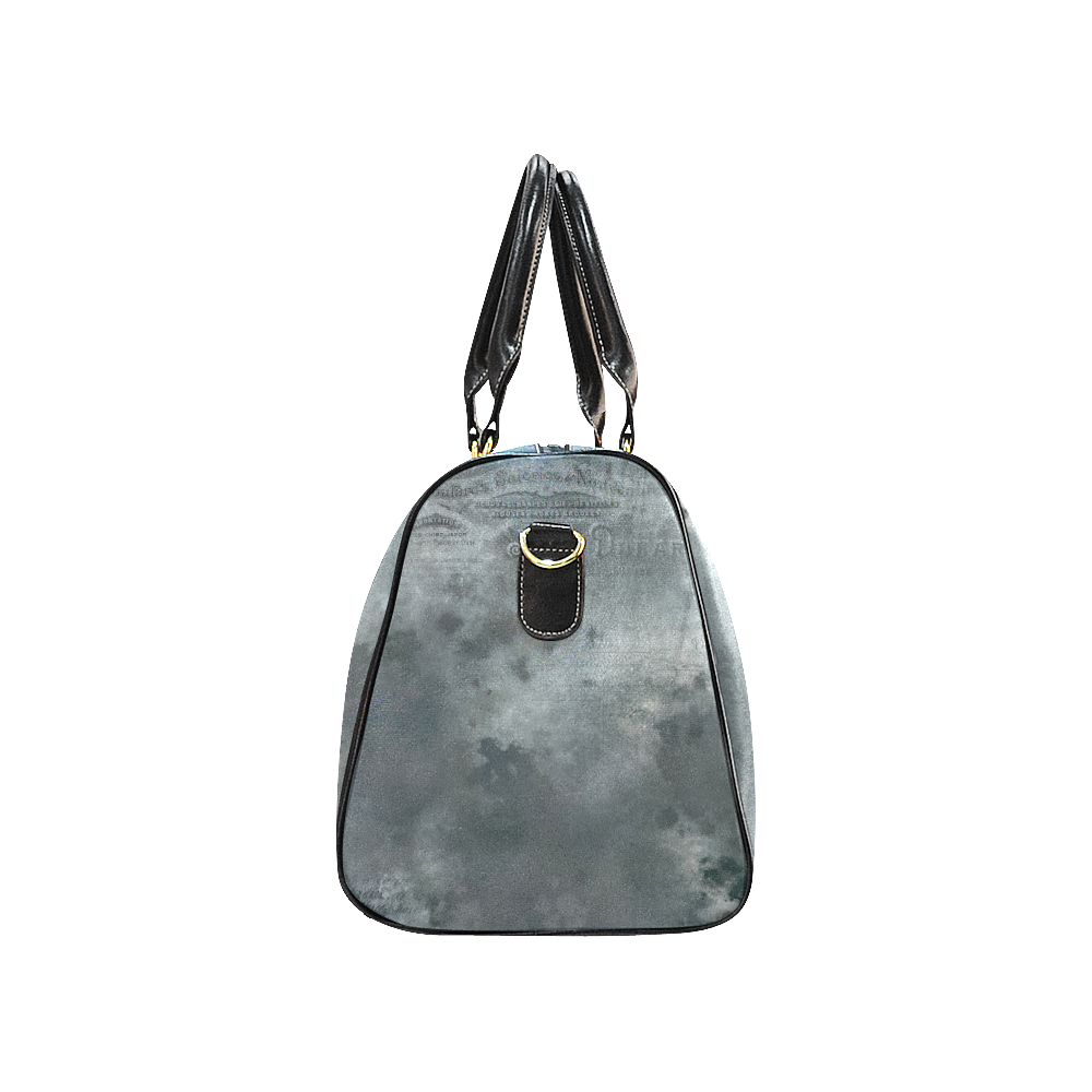 Dark grey letter vintage batik look New Waterproof Travel Bag/Large (Model 1639)
