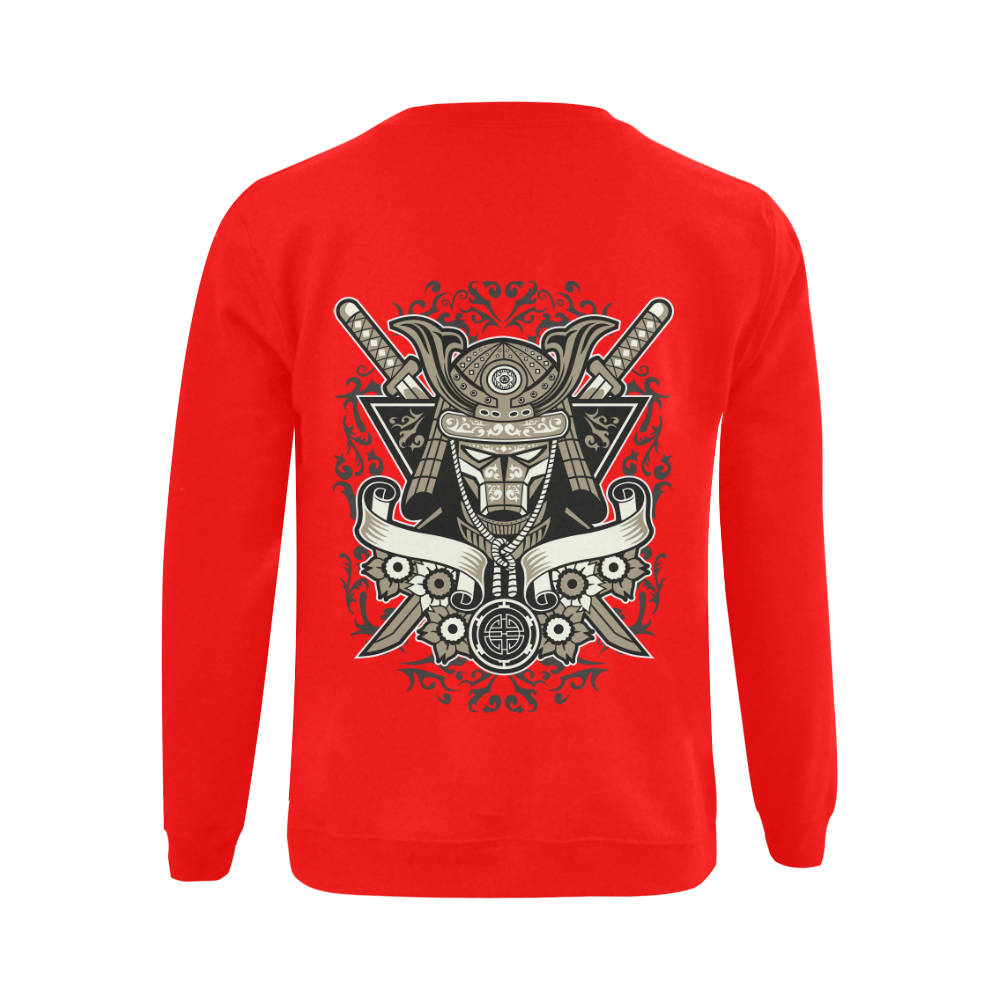 Samurai Red Gildan Crewneck Sweatshirt(NEW) (Model H01)