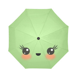 Kawaii Green Apple Auto-Foldable Umbrella (Model U04)