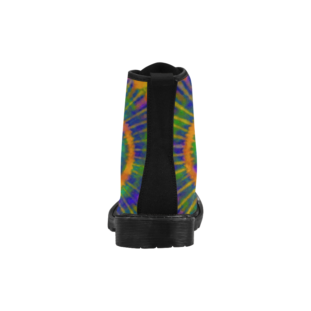 Psychedelic Tie Dye Trippy Peace Sign Martin Boots for Women (Black) (Model 1203H)