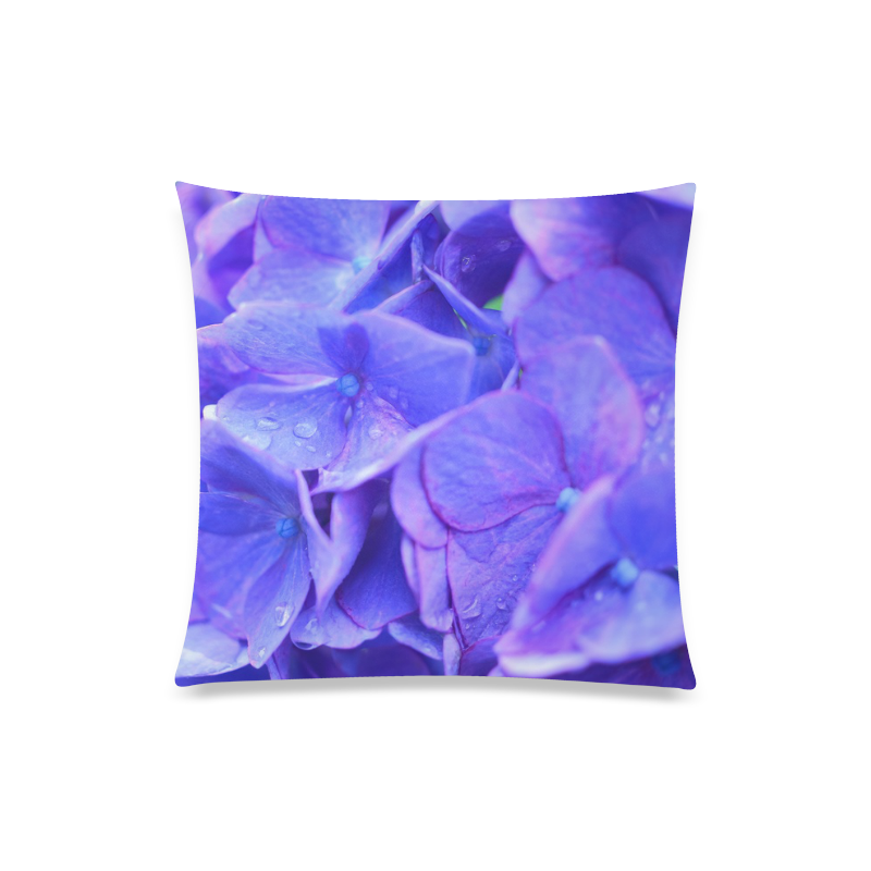 Purple Flower Pillow Custom Zippered Pillow Case 20"x20"(One Side)