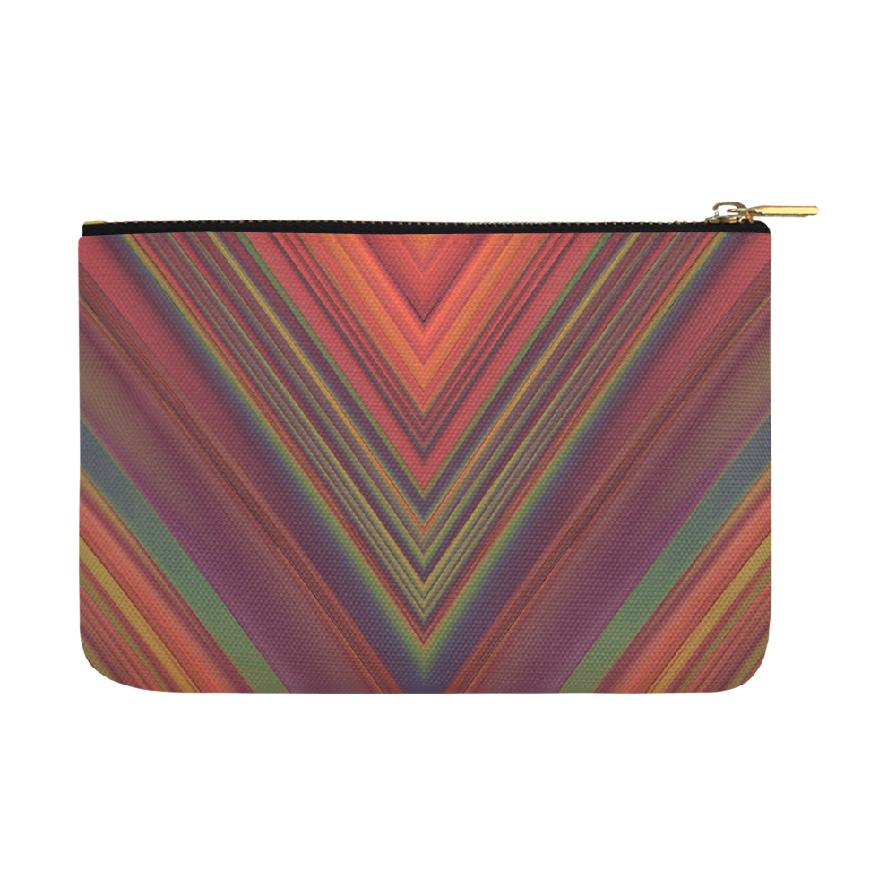 Red Diagonal Stripes - V Pattern Carry-All Pouch 12.5''x8.5''