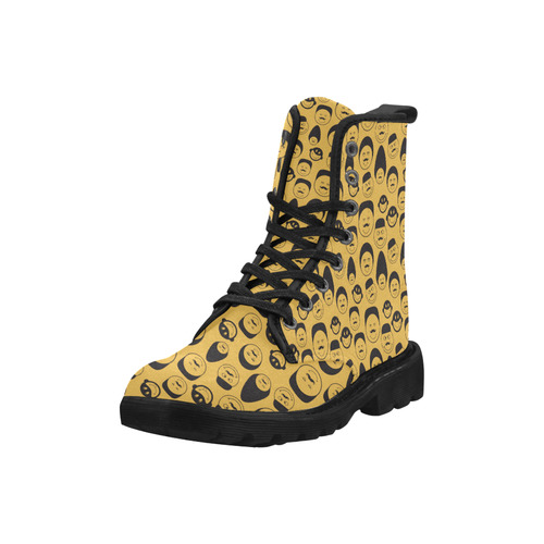 yellow emotion faces Martin Boots for Women (Black) (Model 1203H)