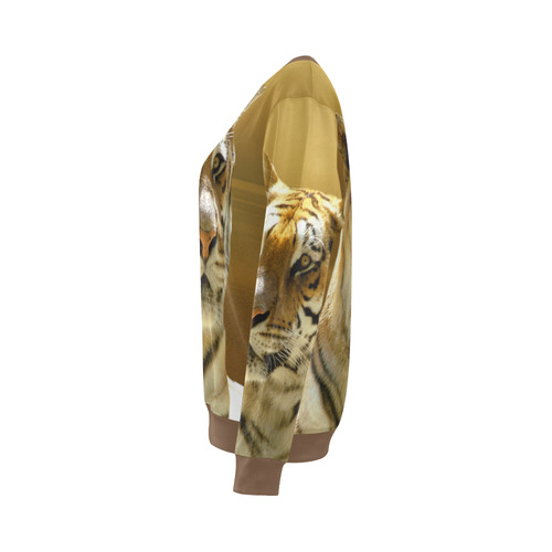 Golden Tiger All Over Print Crewneck Sweatshirt for Women (Model H18)