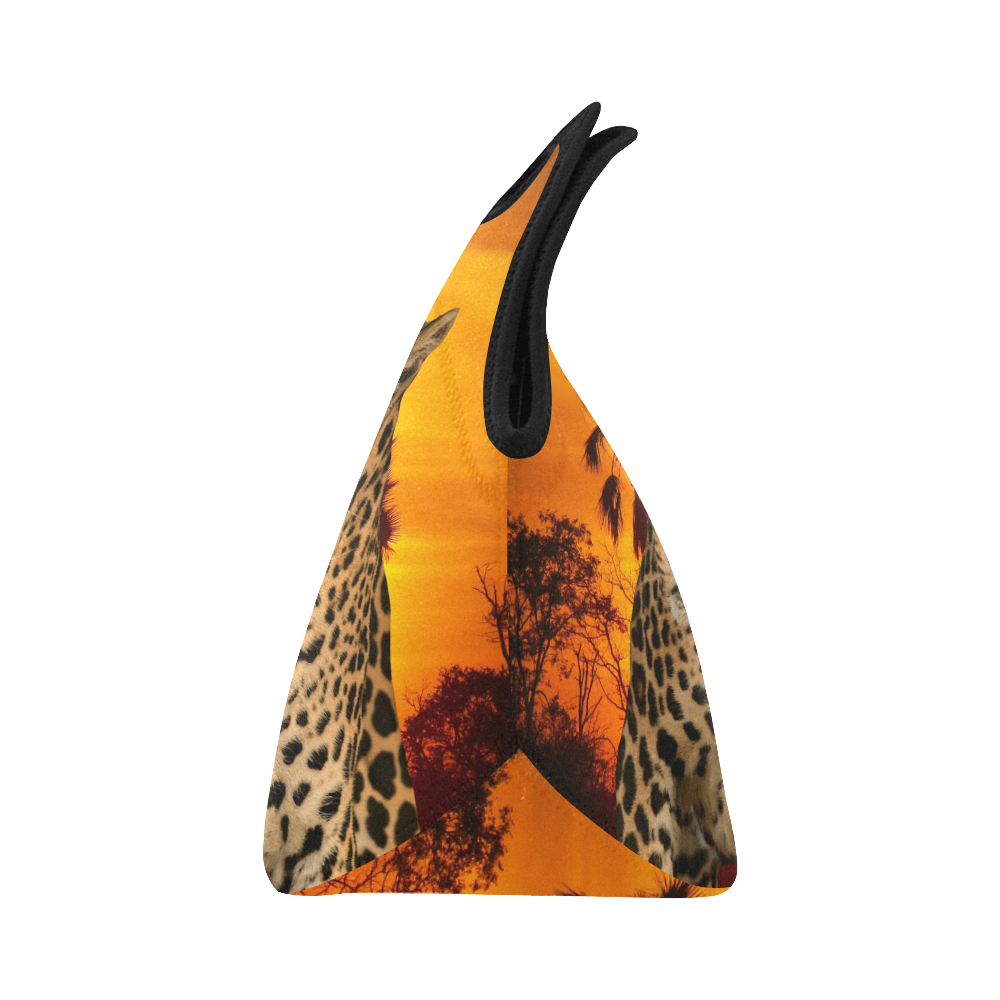 Leopard and Sunset Neoprene Lunch Bag/Small (Model 1669)