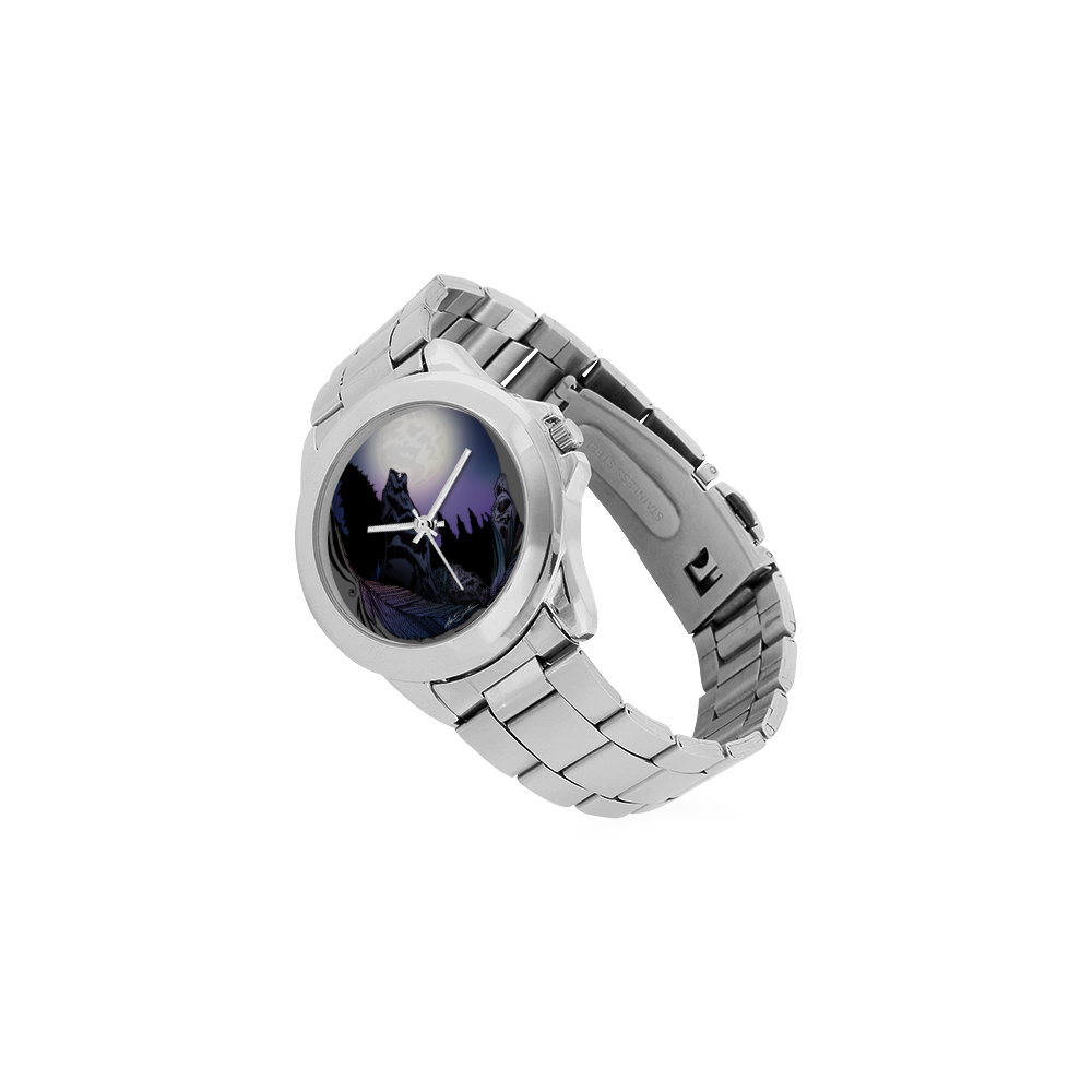 Howling Wolf Unisex Stainless Steel Watch(Model 103)