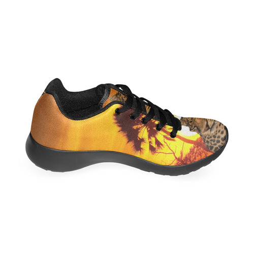Leopard and Sunset Men's Running Shoes/Large Size (Model 020)