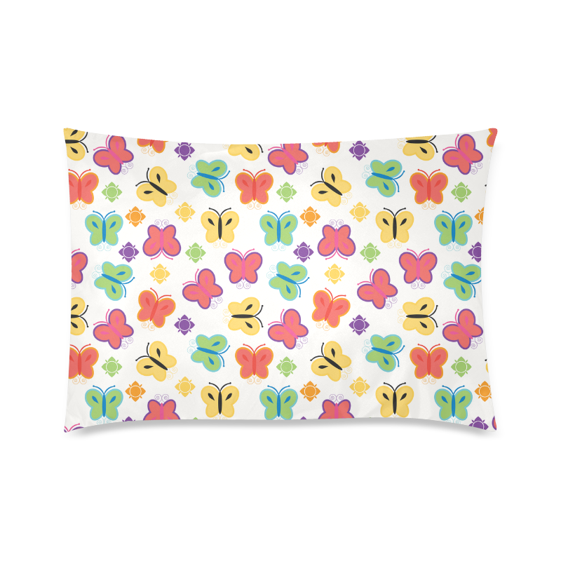 colorful butterfly Custom Zippered Pillow Case 20"x30"(Twin Sides)