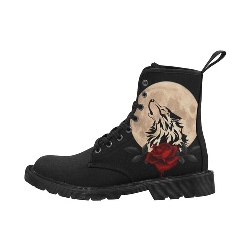 Gothic Wolf Moon Martin Boots for Women (Black) (Model 1203H)