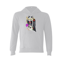 Sugar Skull Owl And Skull Grey Oceanus Hoodie Sweatshirt (Model H03)