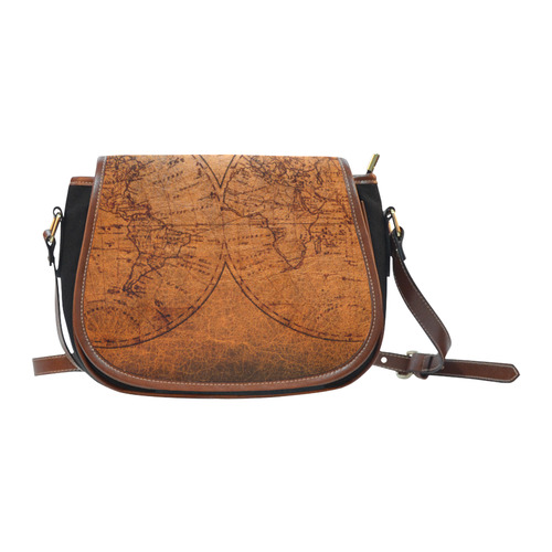 old world map small saddle bag Saddle Bag/Small (Model 1649)(Flap Customization)