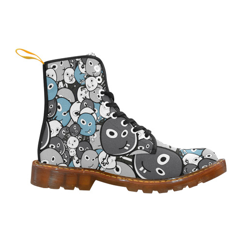 gray doodle monsters Martin Boots For Women Model 1203H