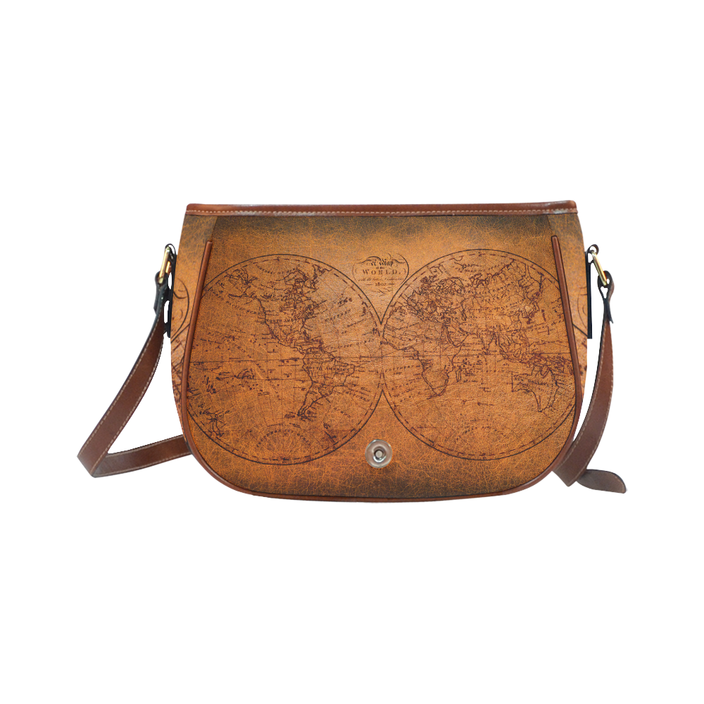 old world map large saddle bag Saddle Bag/Large (Model 1649)