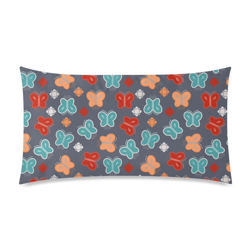 butterfly pattern Rectangle Pillow Case 20"x36"(Twin Sides)