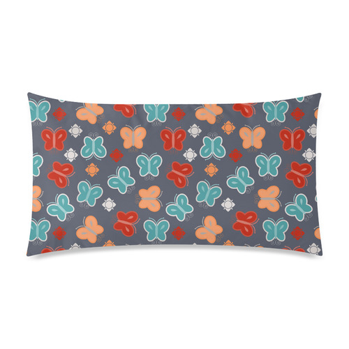 butterfly pattern Rectangle Pillow Case 20"x36"(Twin Sides)