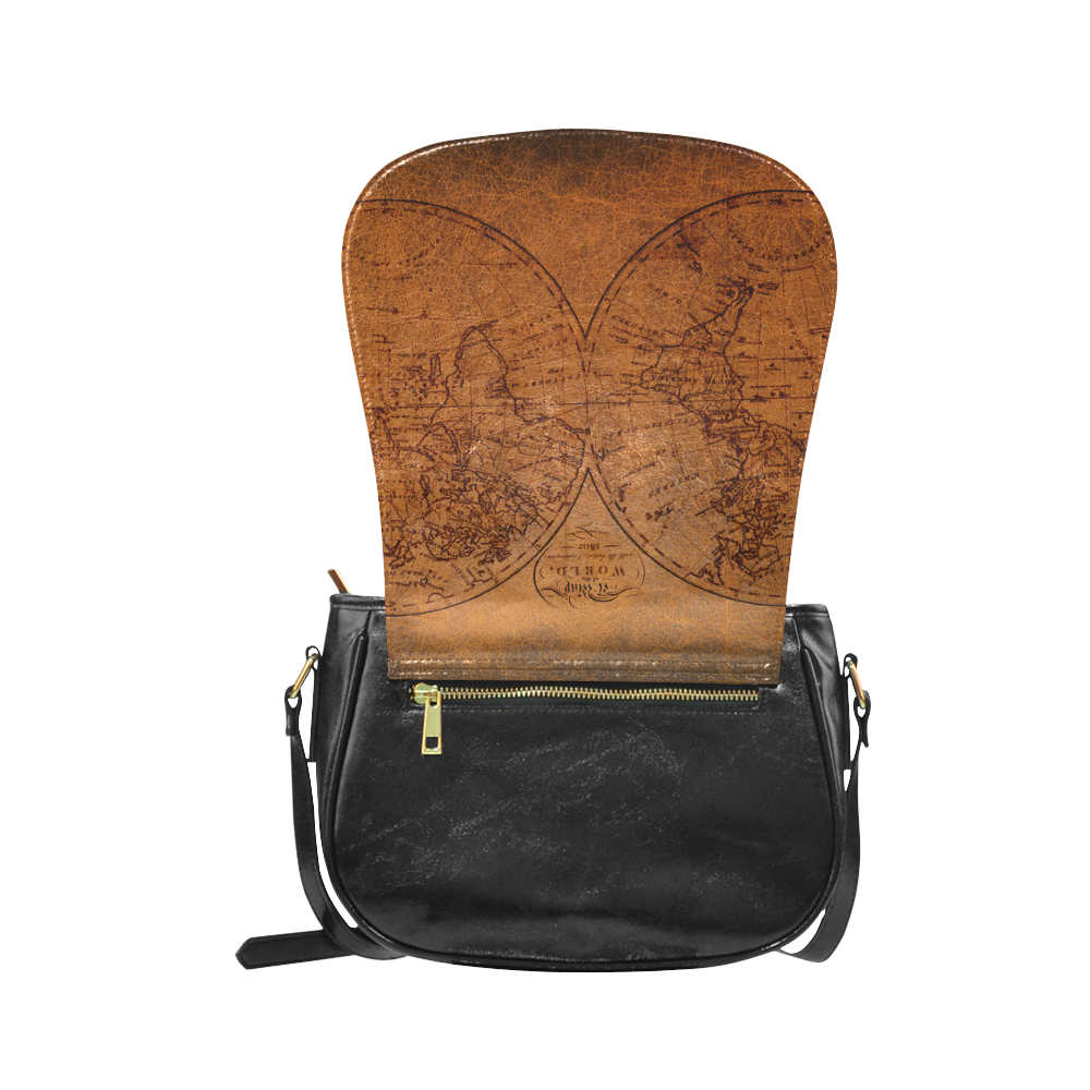 old world map small classic saddle bag Classic Saddle Bag/Small (Model 1648)