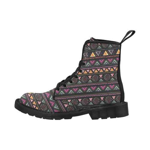 Native American Ornaments Watercolor Pattern Martin Boots for Women (Black) (Model 1203H)