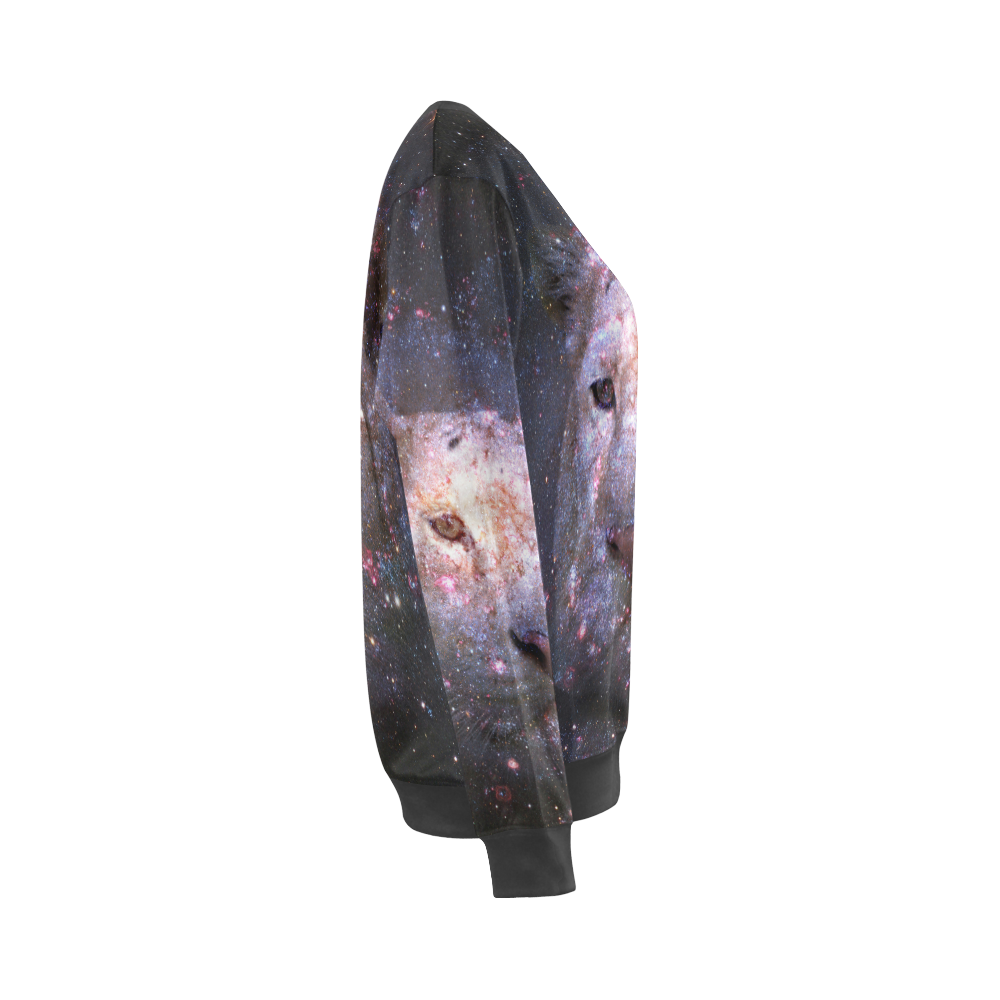 Tiger and Galaxy All Over Print Crewneck Sweatshirt for Women (Model H18)