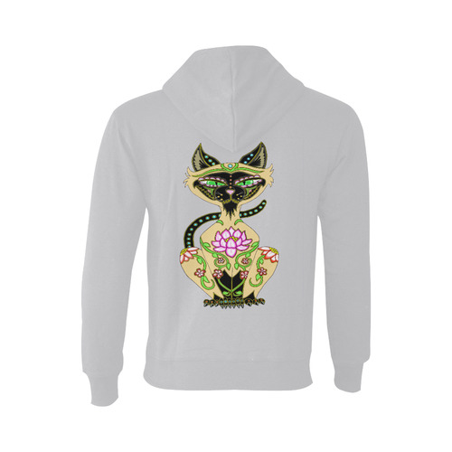 Siamese Cat Sugar Skull Grey Oceanus Hoodie Sweatshirt (NEW) (Model H03)