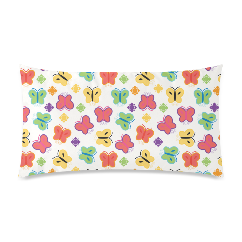 colorful butterfly Rectangle Pillow Case 20"x36"(Twin Sides)