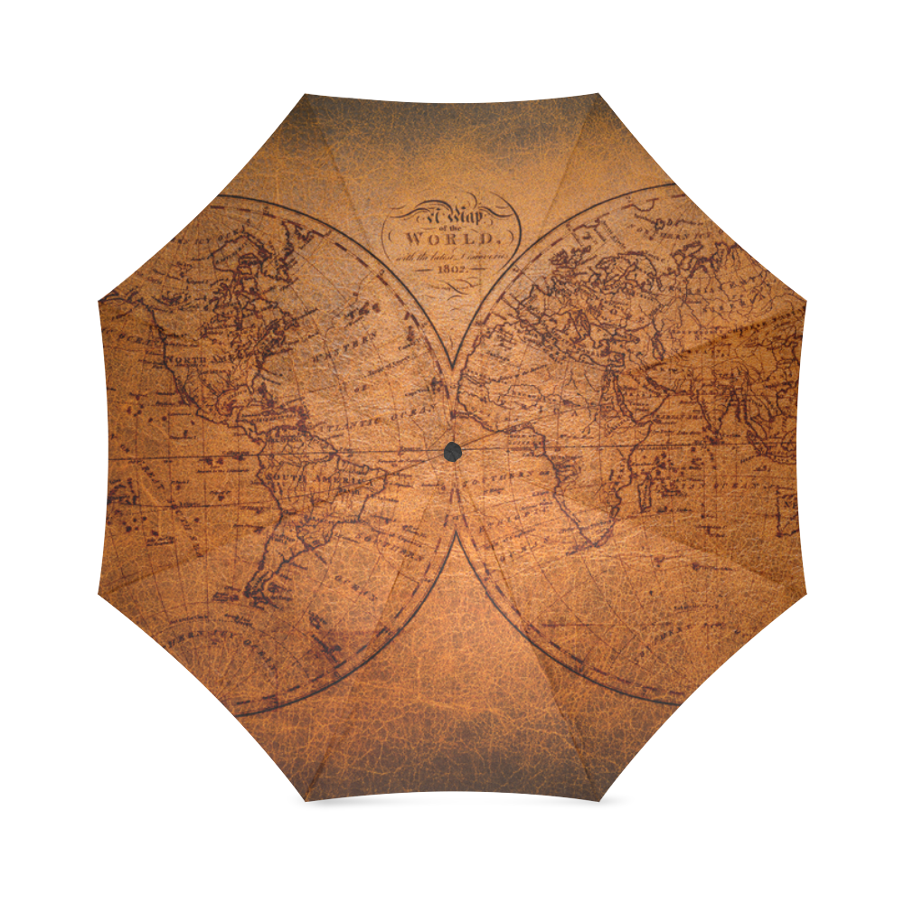 old world map foldable umbrella Foldable Umbrella (Model U01)