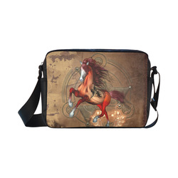 Wonderful horse with skull, red colors Classic Cross-body Nylon Bags (Model 1632)