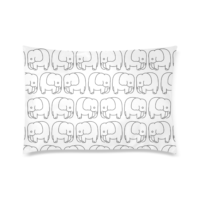 black and white elephant Custom Zippered Pillow Case 20"x30"(Twin Sides)