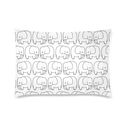 black and white elephant Custom Zippered Pillow Case 20"x30"(Twin Sides)
