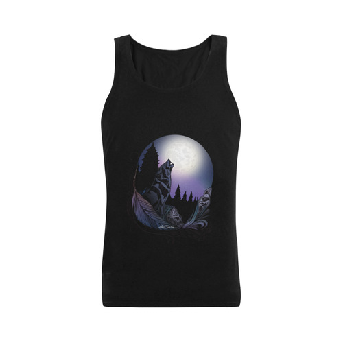 Howling Wolf Plus-size Men's Shoulder-Free Tank Top (Model T33)