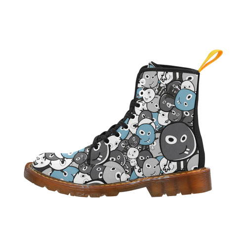 gray doodle monsters Martin Boots For Women Model 1203H