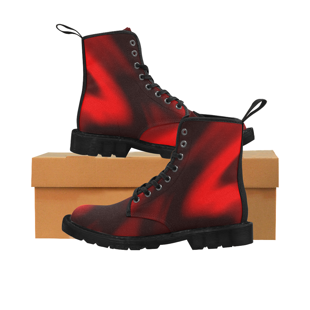 Study in red Martin Boots for Women (Black) (Model 1203H)