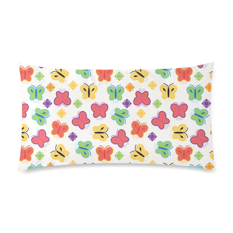 colorful butterfly Rectangle Pillow Case 20"x36"(Twin Sides)