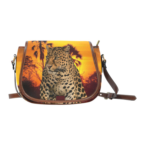 Leopard and Sunset Saddle Bag/Large (Model 1649)