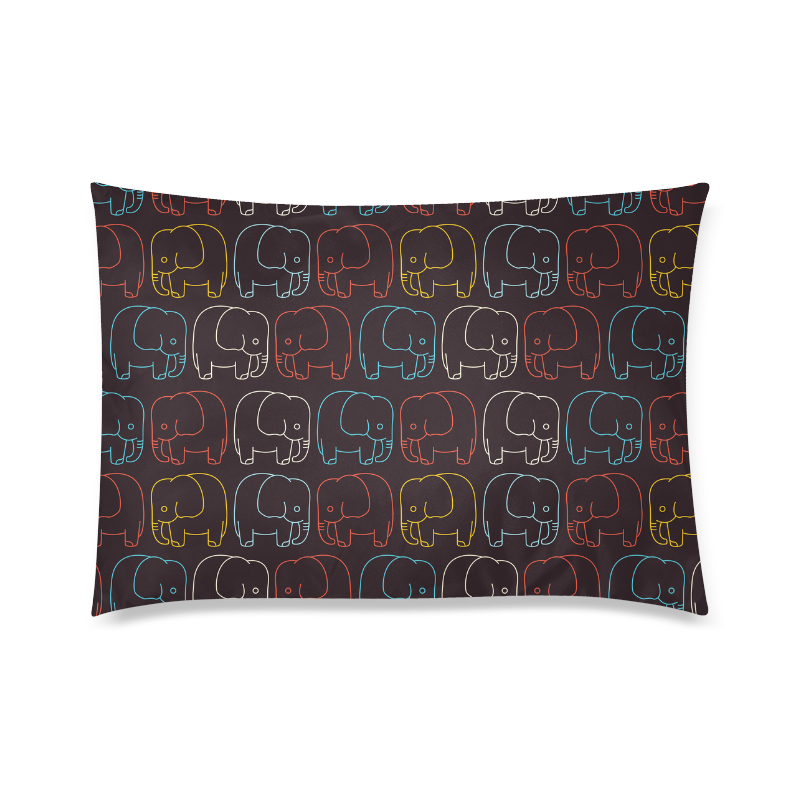 elephant pattern Custom Zippered Pillow Case 20"x30"(Twin Sides)