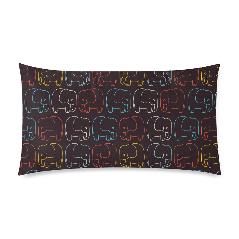 elephant pattern Rectangle Pillow Case 20"x36"(Twin Sides)