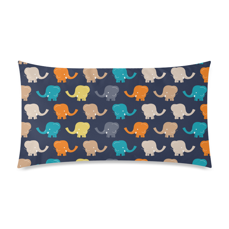 cute elephant Rectangle Pillow Case 20"x36"(Twin Sides)
