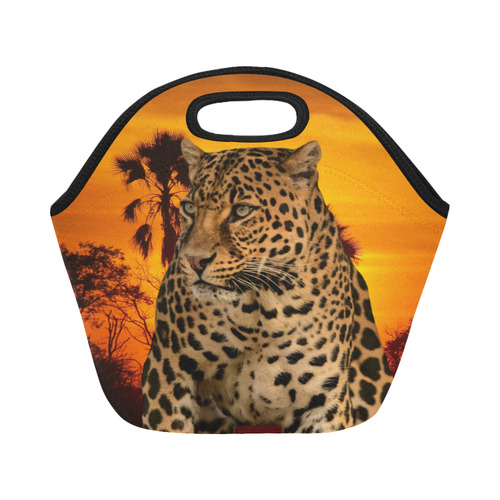 Leopard and Sunset Neoprene Lunch Bag/Small (Model 1669)