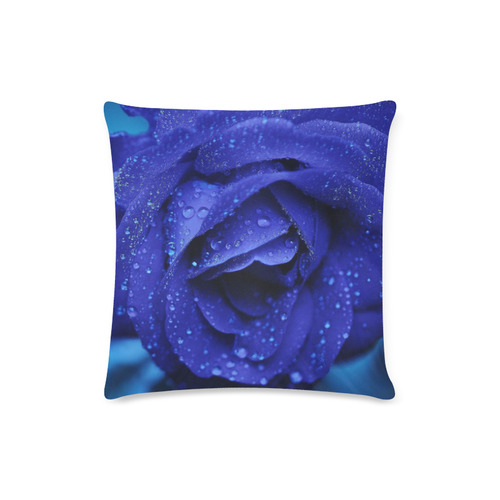Blue Rose Pillow Custom Zippered Pillow Case 16"x16"(Twin Sides)