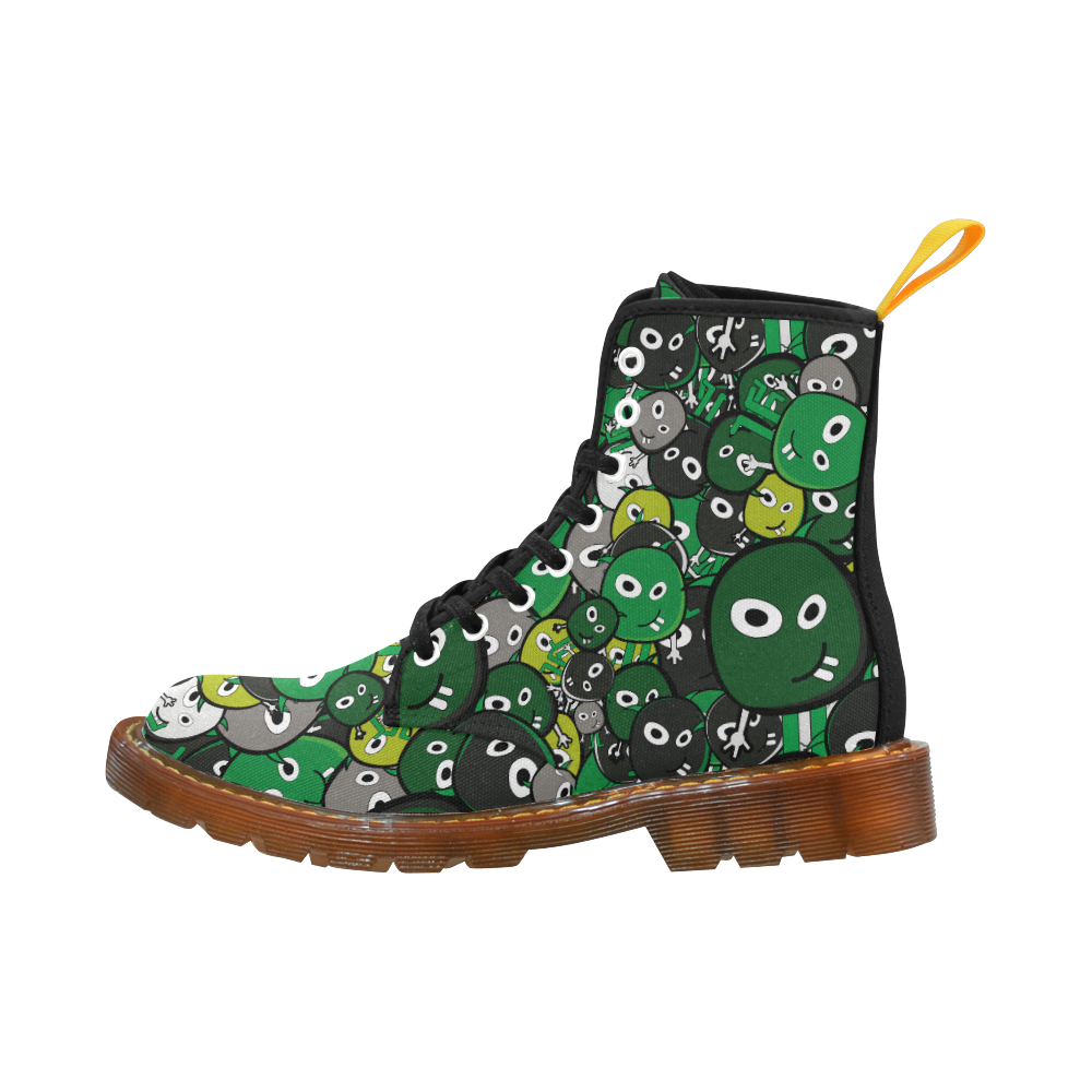 green doodle monsters Martin Boots For Women Model 1203H