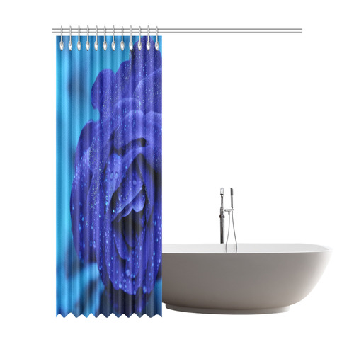 Blue Rose Shower Curtain Shower Curtain 72"x84"