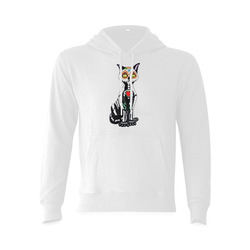 Sugar Skull Cat White Oceanus Hoodie Sweatshirt (Model H03)