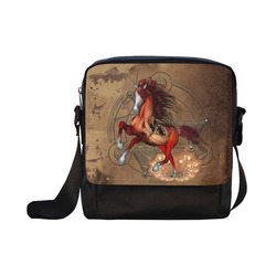 Wonderful horse with skull, red colors Crossbody Nylon Bags (Model 1633)