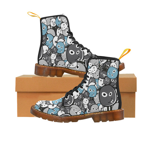 gray doodle monsters Martin Boots For Men Model 1203H