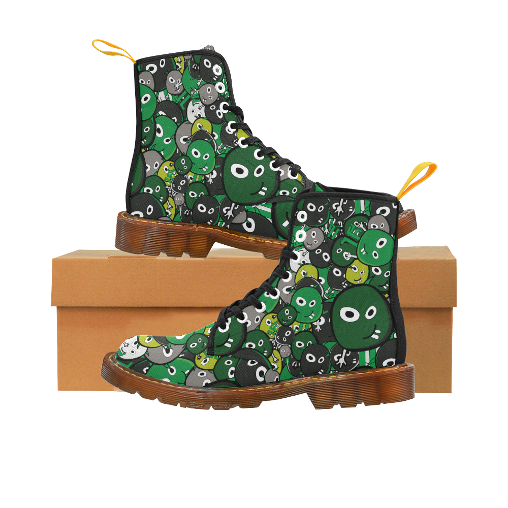 green doodle monsters Martin Boots For Women Model 1203H