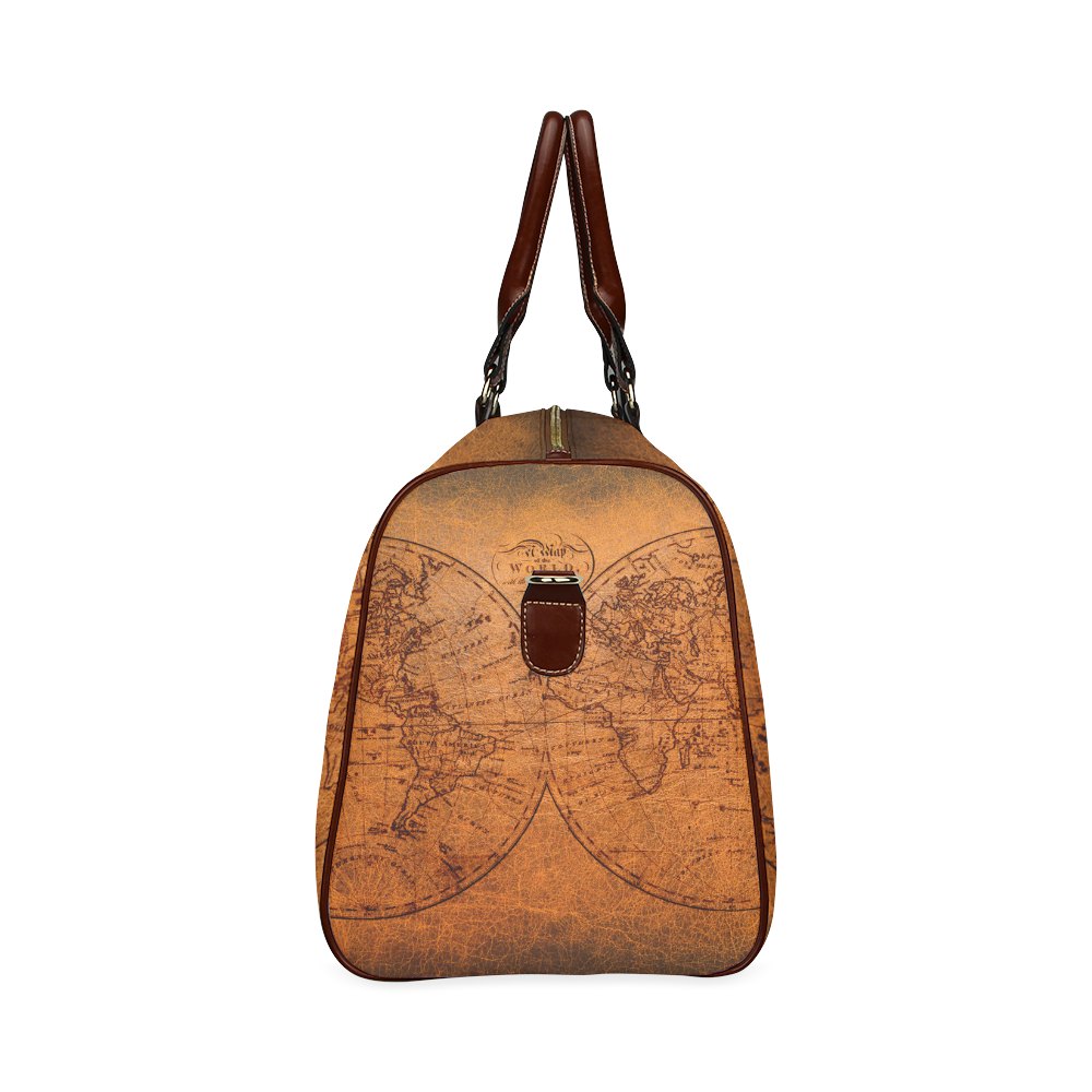 Old World Map Travel Bag Waterproof Travel Bag/Large (Model 1639)