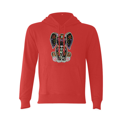 Mystical Sugar Skull Elephant Red Oceanus Hoodie Sweatshirt (NEW) (Model H03)