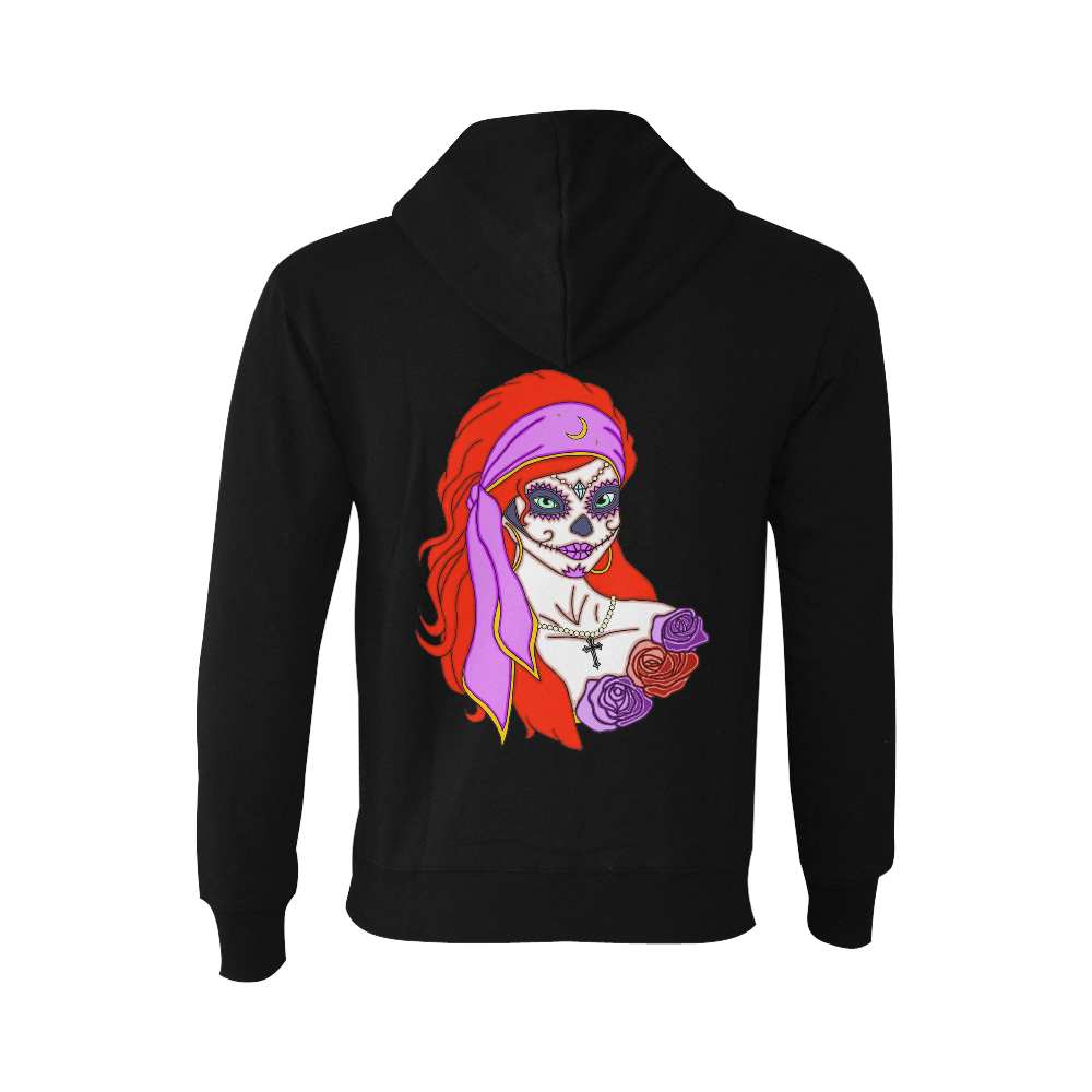 Gypsy Sugar Skull Black Oceanus Hoodie Sweatshirt (NEW) (Model H03)
