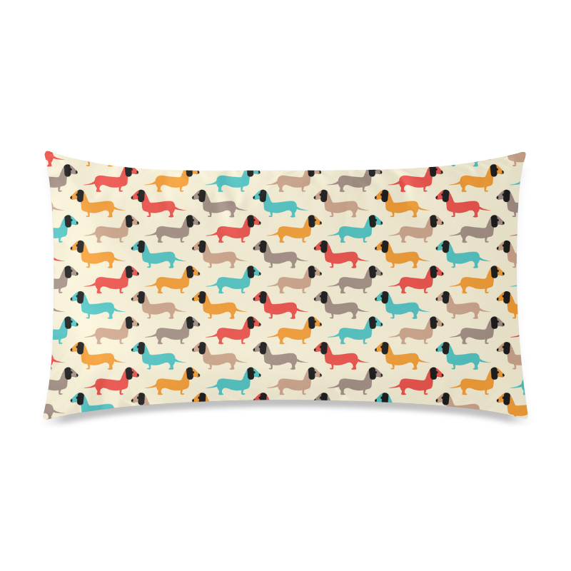 dog fabric Rectangle Pillow Case 20"x36"(Twin Sides)
