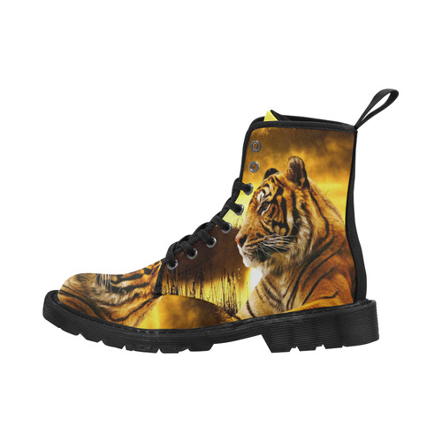 Tiger and Sunset Martin Boots for Men (Black) (Model 1203H)